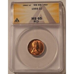 1955 Lincoln Wheat Cent MS65 RED ANACS